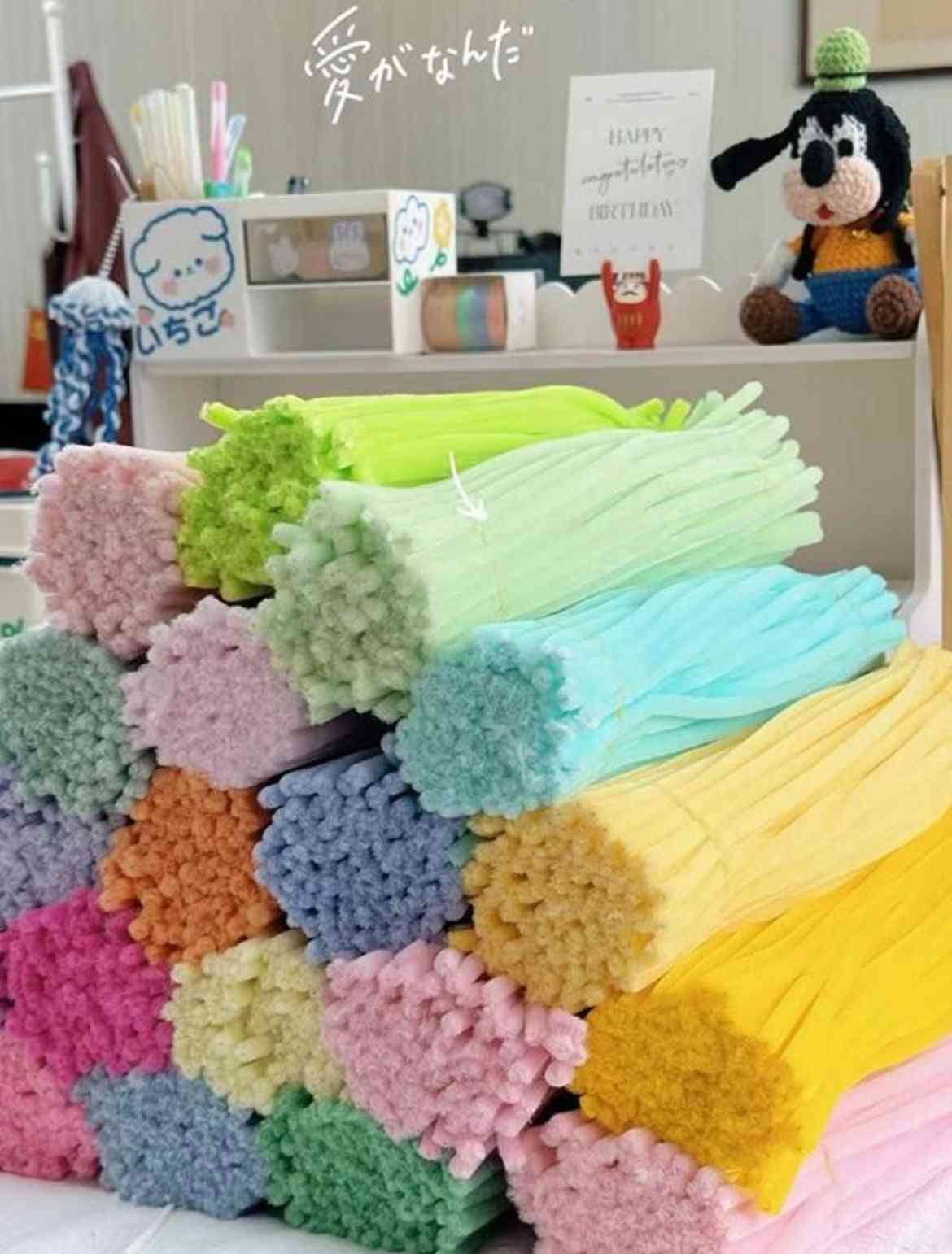 Macaron Pipe Cleaner Bundle | 5-Pack 500pcs Random Colors | Soft Chenille Stems for DIY Crafts
