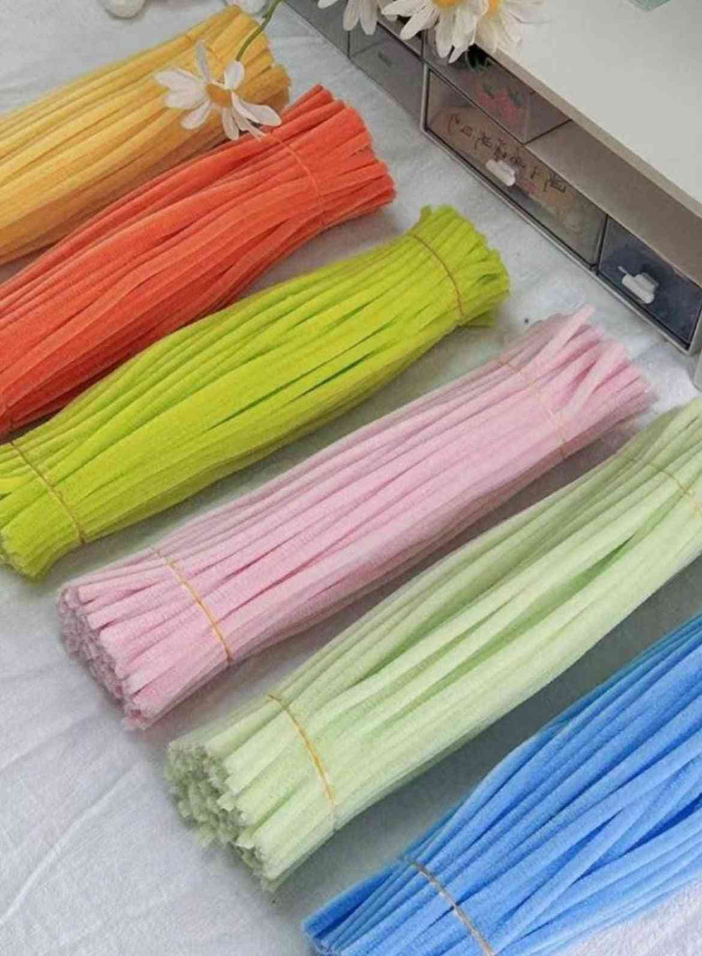 Macaron Pipe Cleaner Bundle | 5-Pack 500pcs Random Colors | Soft Chenille Stems for DIY Crafts