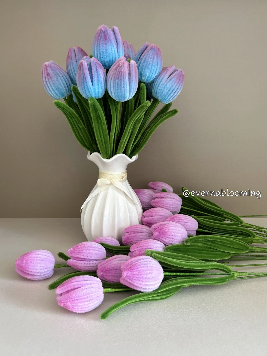 Handmade Chenille Stem Tulips | 50 Stems Wholesale | Custom Colors