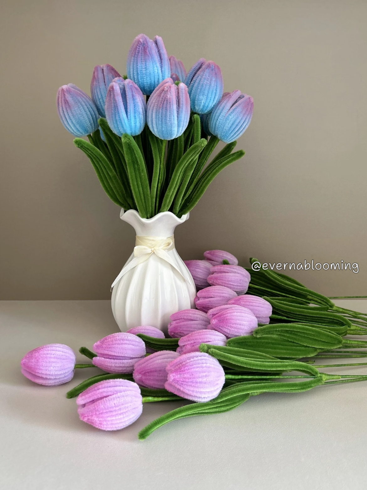 Handmade Chenille Stem Tulips | 50 Stems Wholesale | Custom Colors
