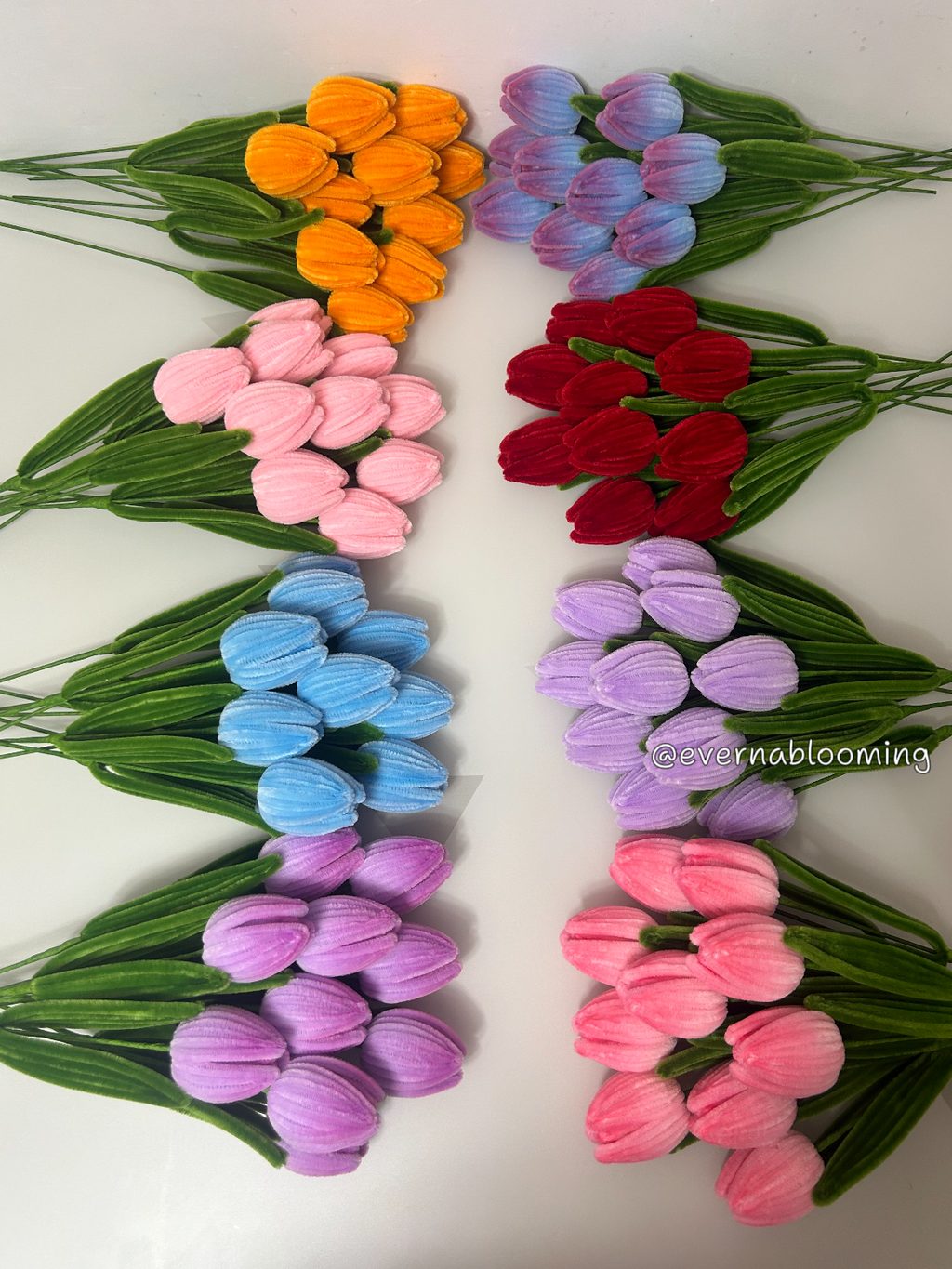 Handmade Chenille Stem Tulips | 50 Stems Wholesale | Custom Colors