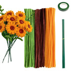DIY Pipe Cleaner Flower Kit | All Materials Included | Red Rose & Chrysanthemum Sets | Free US Shipping