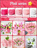 Pink Series 500pcs pipe cleaner bundle - rose red, deep pink, pink jade, light pink, white chenille stems for DIY flower crafts
